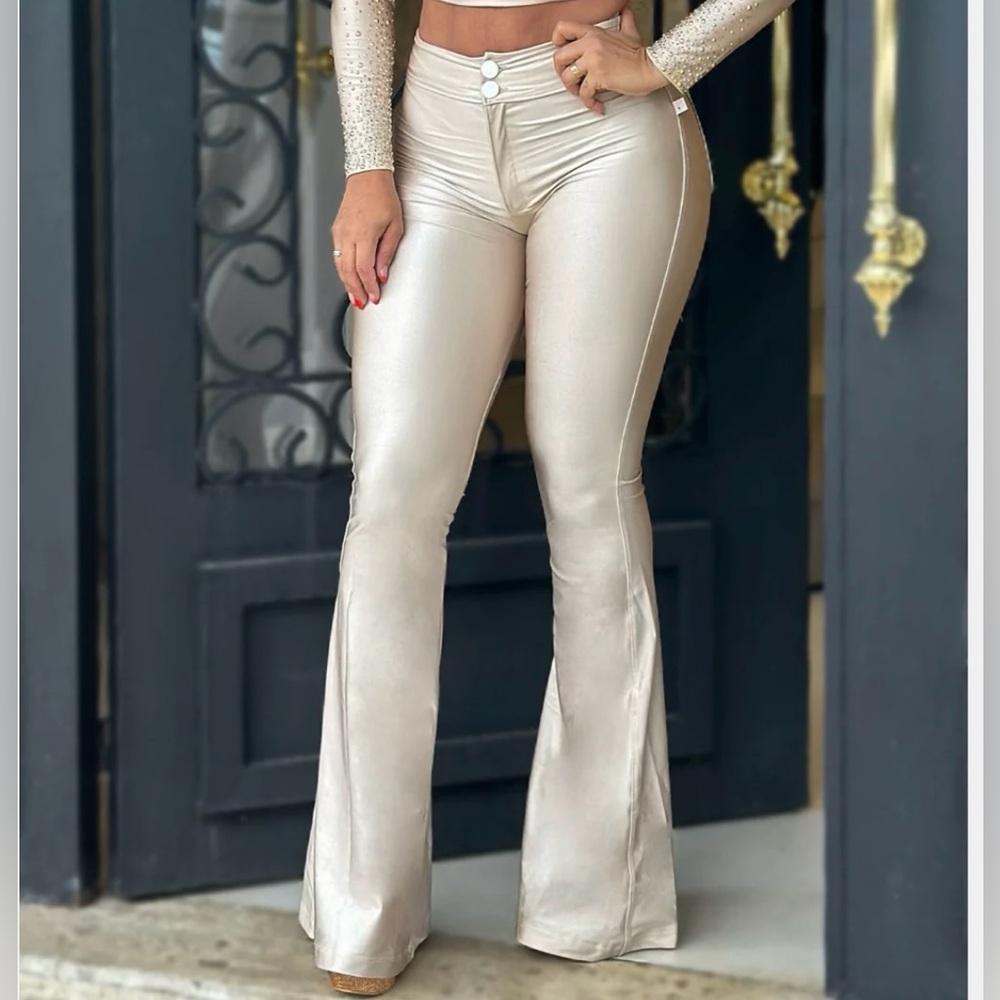 S/M DISCO FLARE PANTS CHAMPAGNE COLOR (🇧🇷Imported) Ref:15